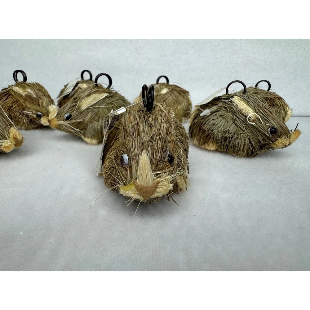 8 Pottery Barn Natural Straw Bunny Rabbit Place Card Holders Spring‎ New w/ Tags